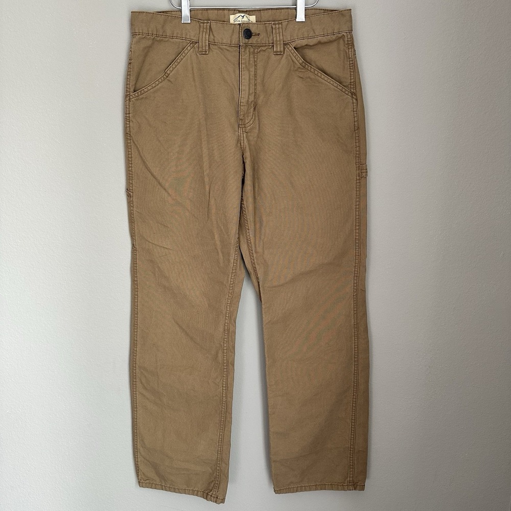 Blue Mountain Brown 100% Cotton Carpenter Pants Workwear Utility Canvas Gorpcore
